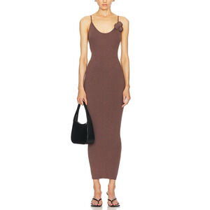 Lpa 'Dara' Brown Rosette Midi Dress Size XS